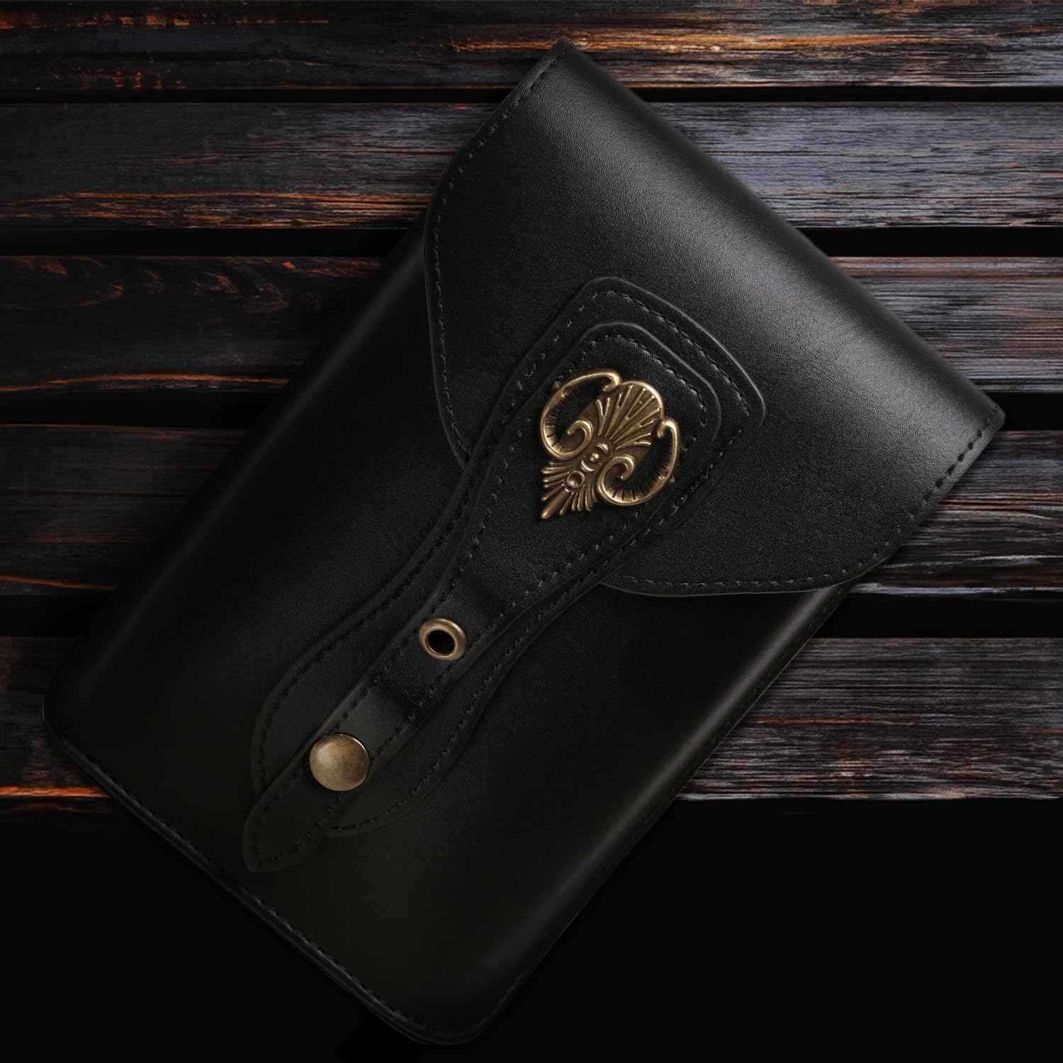 Medieval Leather Belt Pouch – Versatile Renaissance Bag for Ren Faire, Crossbody Cell Phone Holder, and Fairy Accessories - Black - Image 7