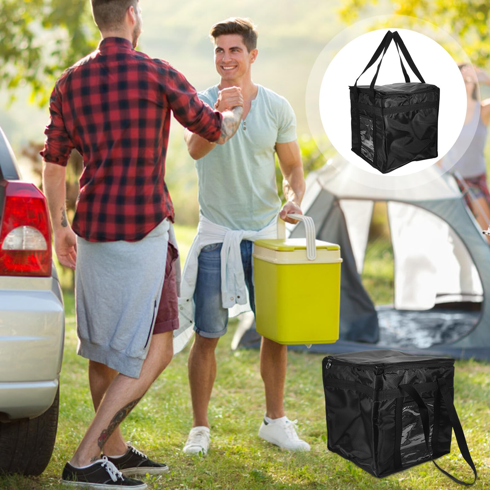 Bolsa de Aislamiento Térmico para Comida de 34.8l Gran Capacidad y Material Oxford para Mantener Alimentos Calientes en Entregas y Picnics