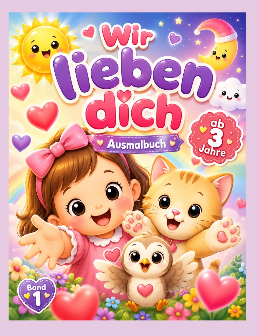 Wir lieben dich: Malbuch ab 3 Jahren - 40 einfache Ausmalbilder voller Gefühl, geliebt zu sein