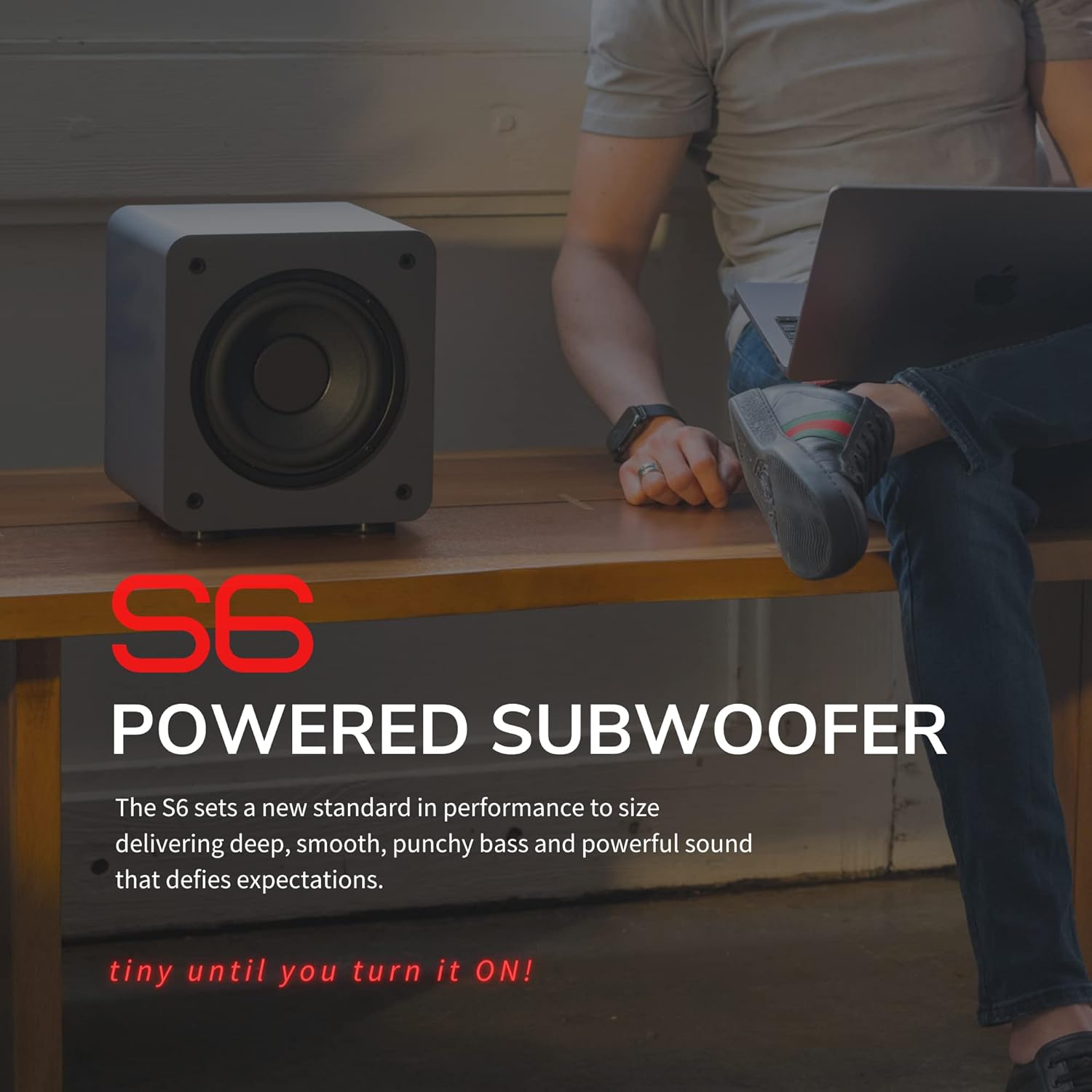 Audioengine P4 Black Passive Bookshelf Speakers and S6 Subwoofer