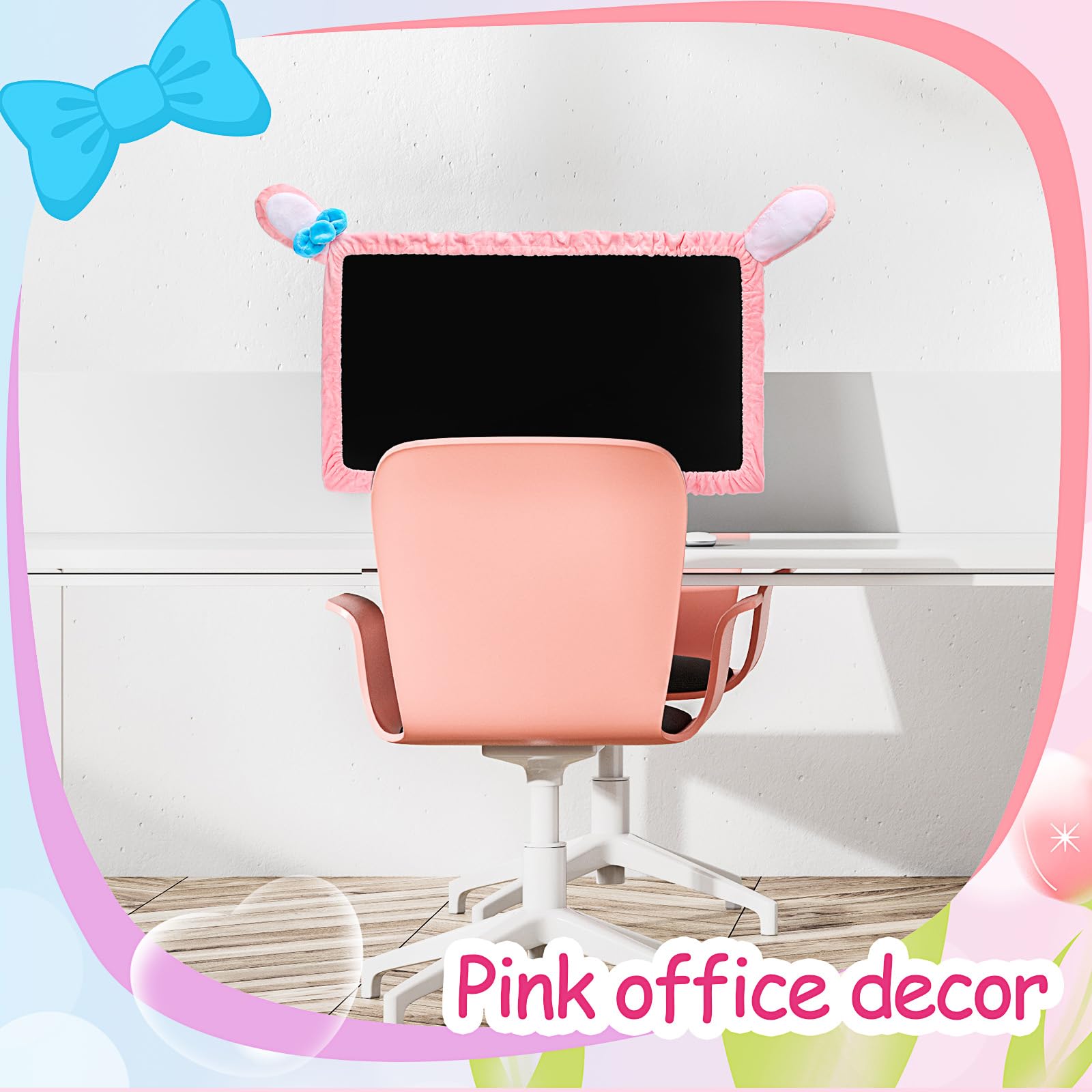 Hello Kitty Desk Accessories Bunny Ear Monitor Cover Pink Furry