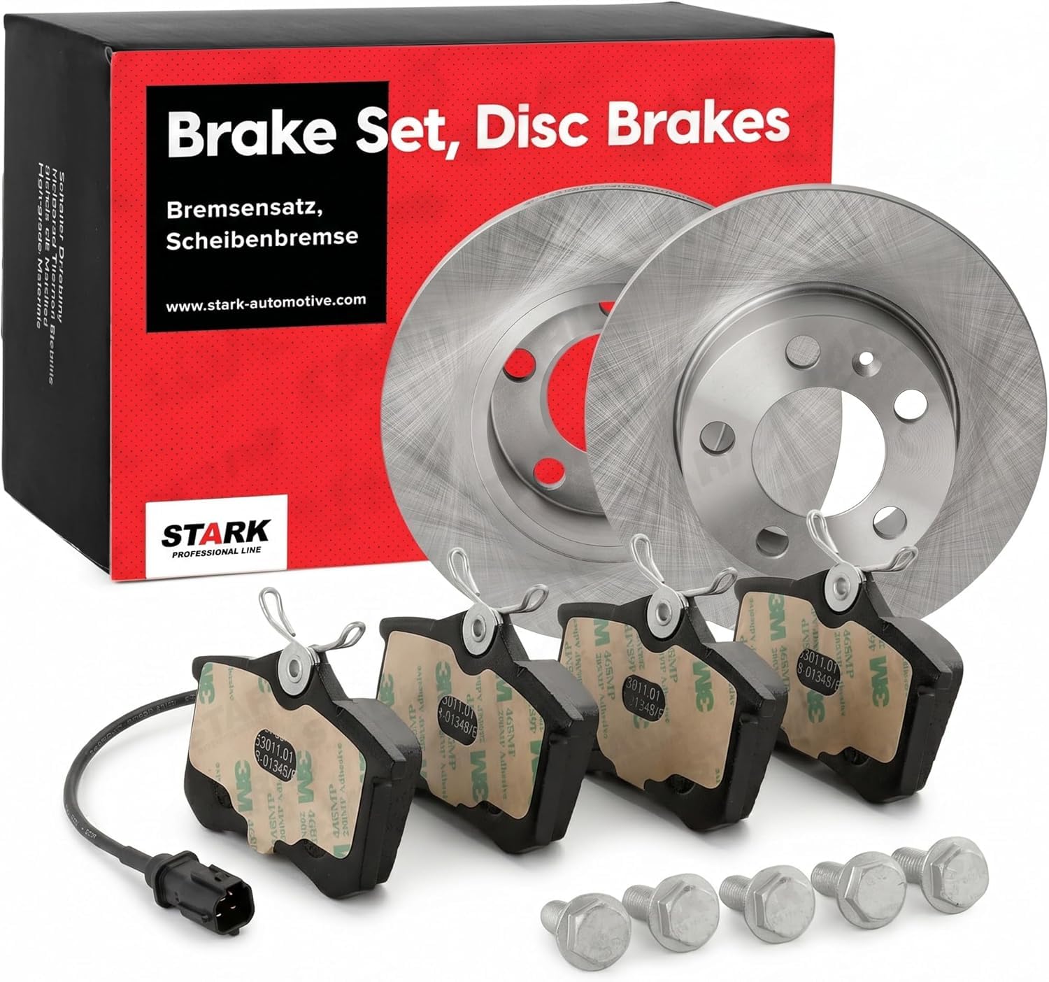 STARK Bremsen Set Hinten 230mm Bremsscheiben und Beläge Komplett Kompatibel mit VW Golf IV Schrägheck 1J1 POLO 9N Polo Schrägheck 6R1, 6C1 Golf IV Variant 1J5, AUDI A3 Schrägheck 8L1