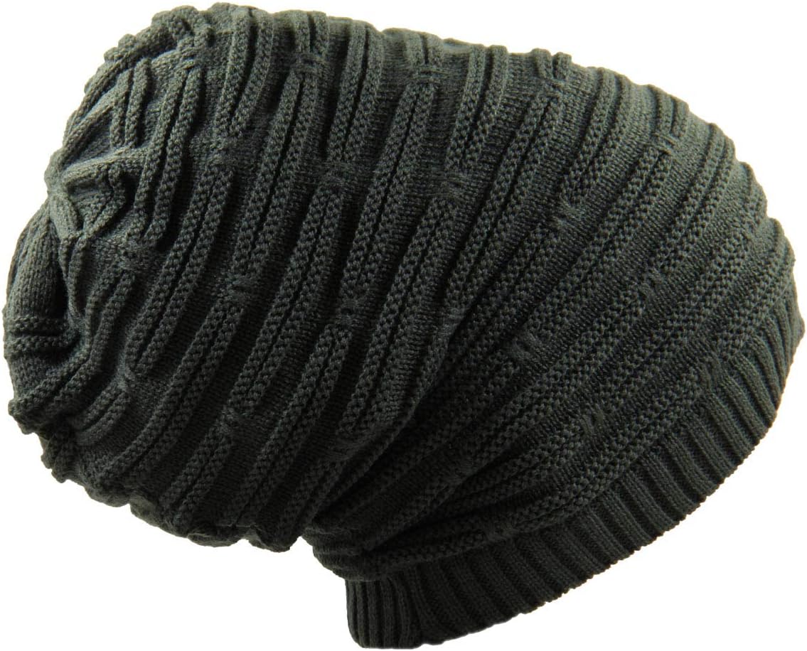 RW Rasta Stretch Long Beanie Hats (Olive Green) - Image 2