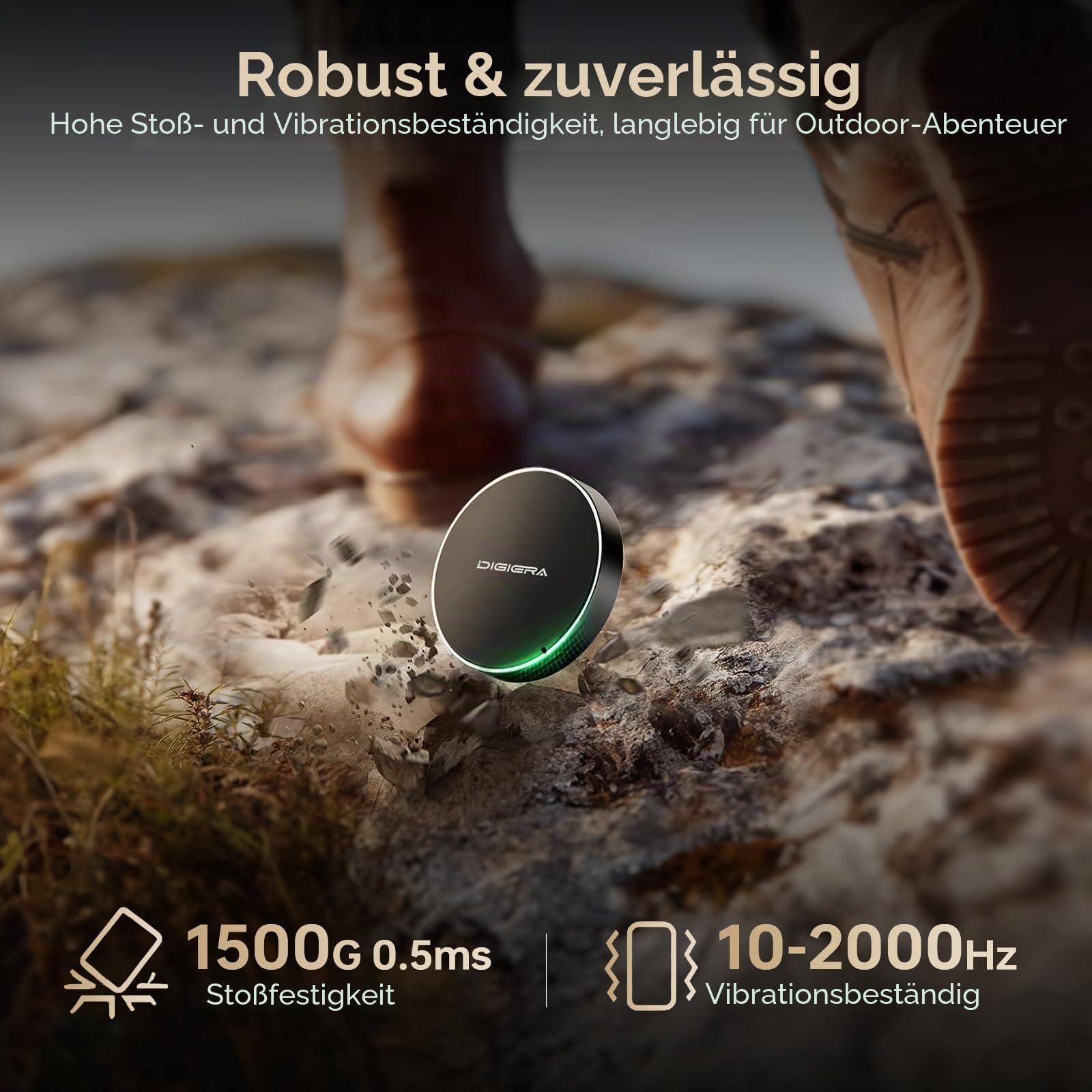 DIGIERA 1TB Magnetische Tragbare SSD, Externe Festplatte Mit USB-C 3.2 Gen 2x2, Geschwindigkeit Bis Zu 2000 MB/S, Kompatibel Mit iPhone 15/16 Series,PC/Laptop, und Anderen USB-C-Geräten,Schwarz