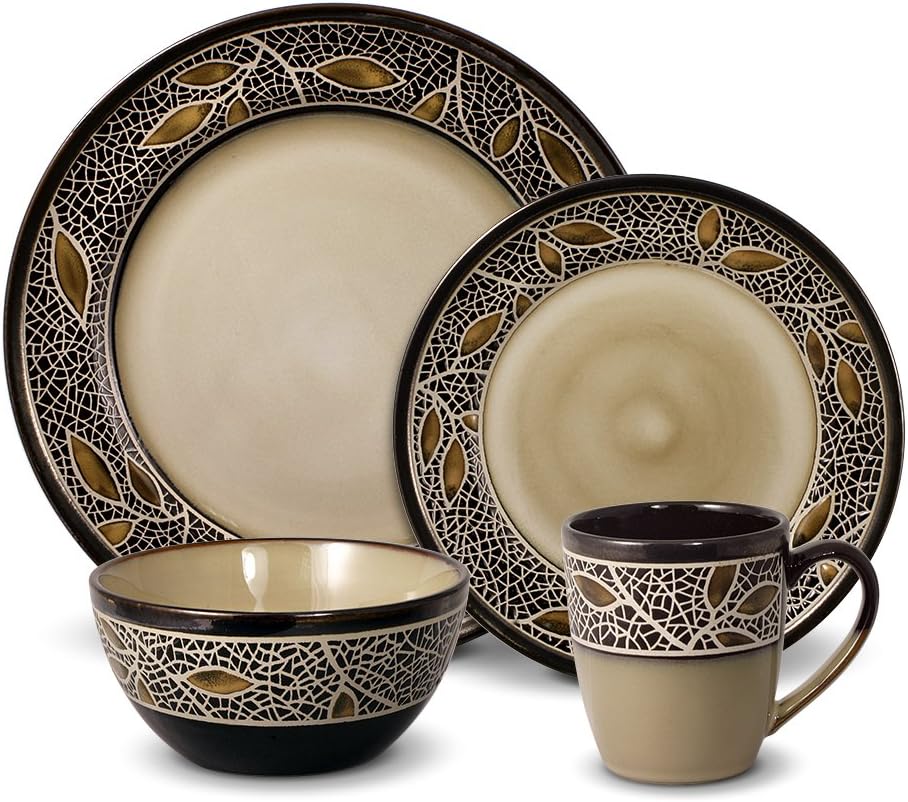 Gourmet Basics Alexandria 48 Piece Dinnerware Set, Service for 12