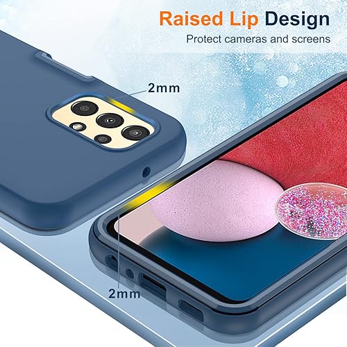 Miniatura 18 de LeYi Funda para teléfono Galaxy A13 5G: Funda Samsung Galaxy A13 5G con [2 protectores de pantalla de vidrio templado], funda protectora de silicona