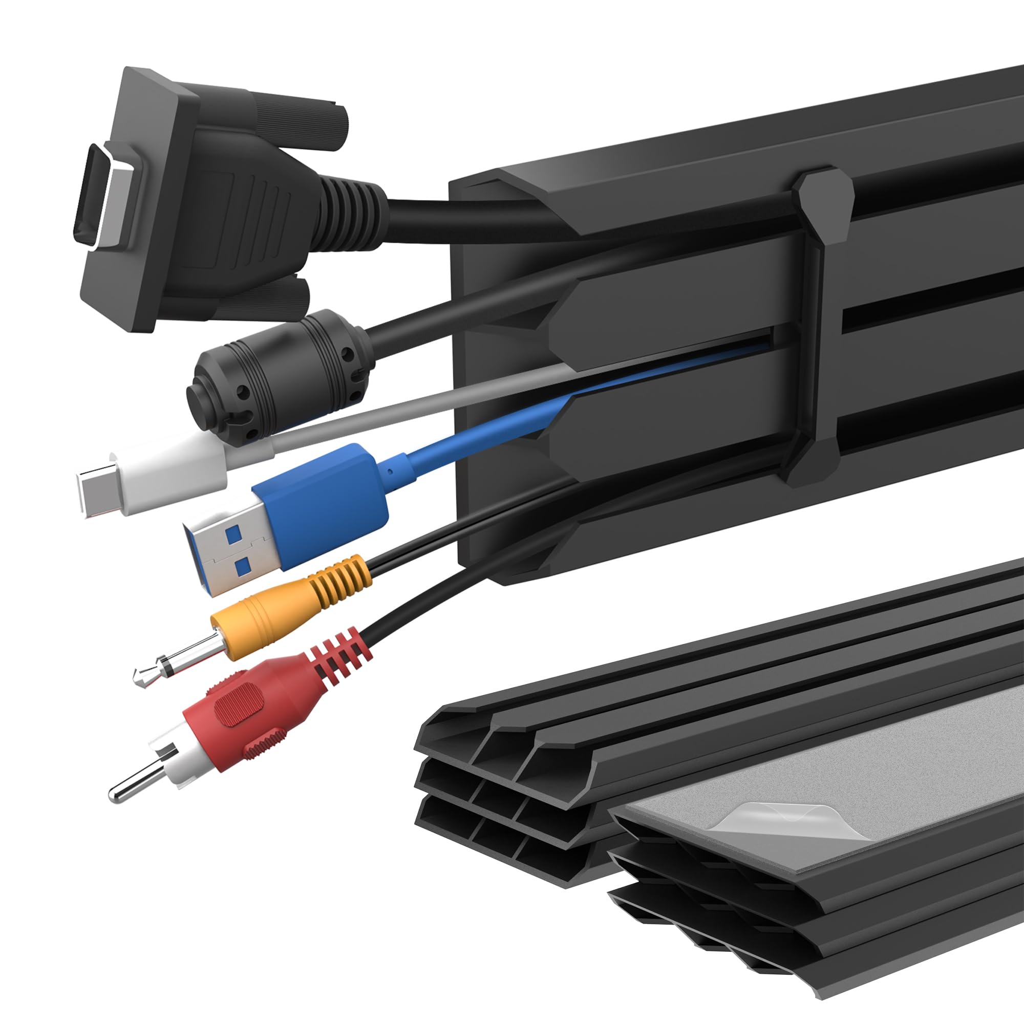 Cable Manager Self-Adhesive Kit,Spliced Installation for All Types of Office Cable Management,Customized Cable Outlet,All-in-one Desktop Cable Manager Kit