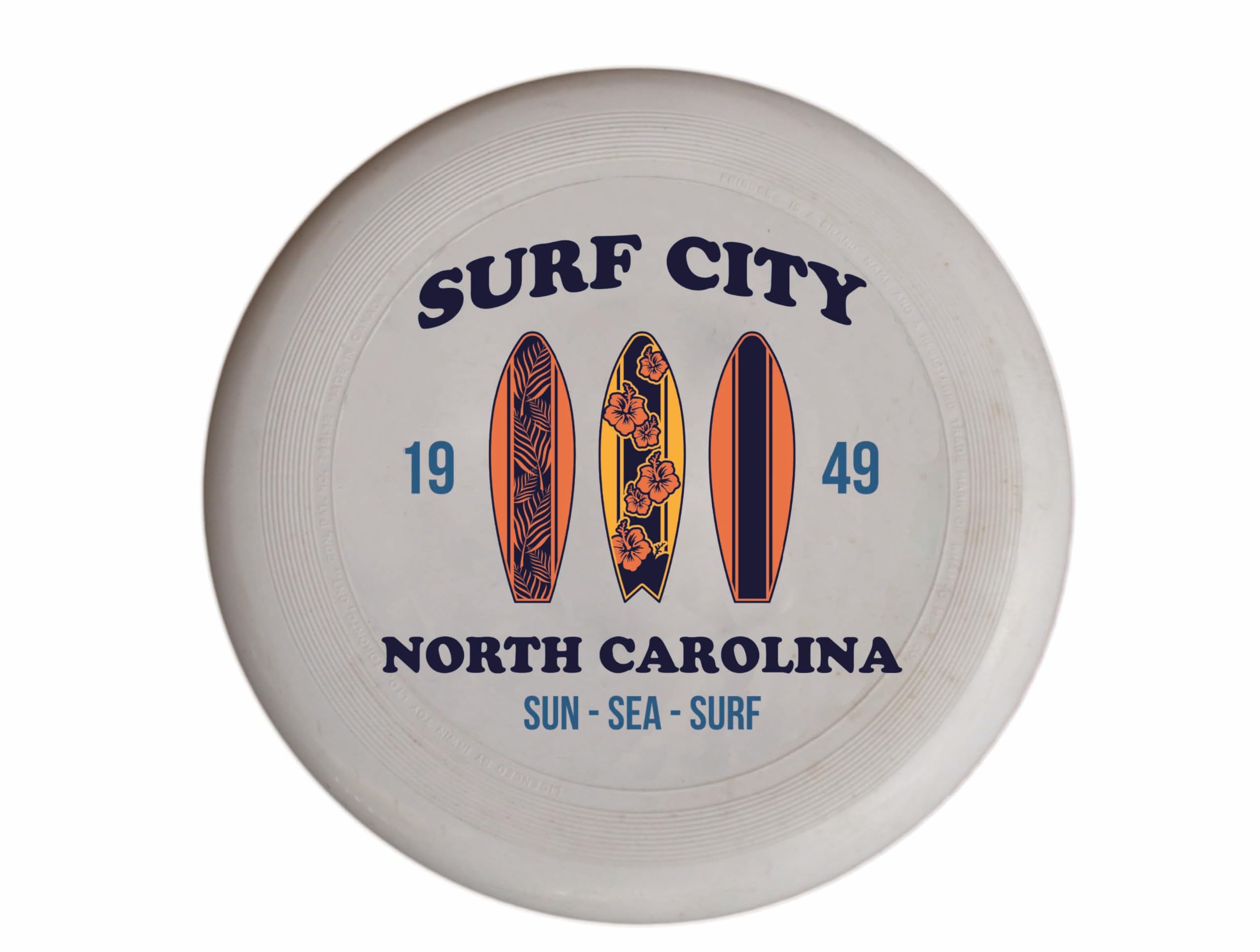 Surf City North Carolina Sun Sea Surf Design Souvenir Frisbee Flying Disc Single