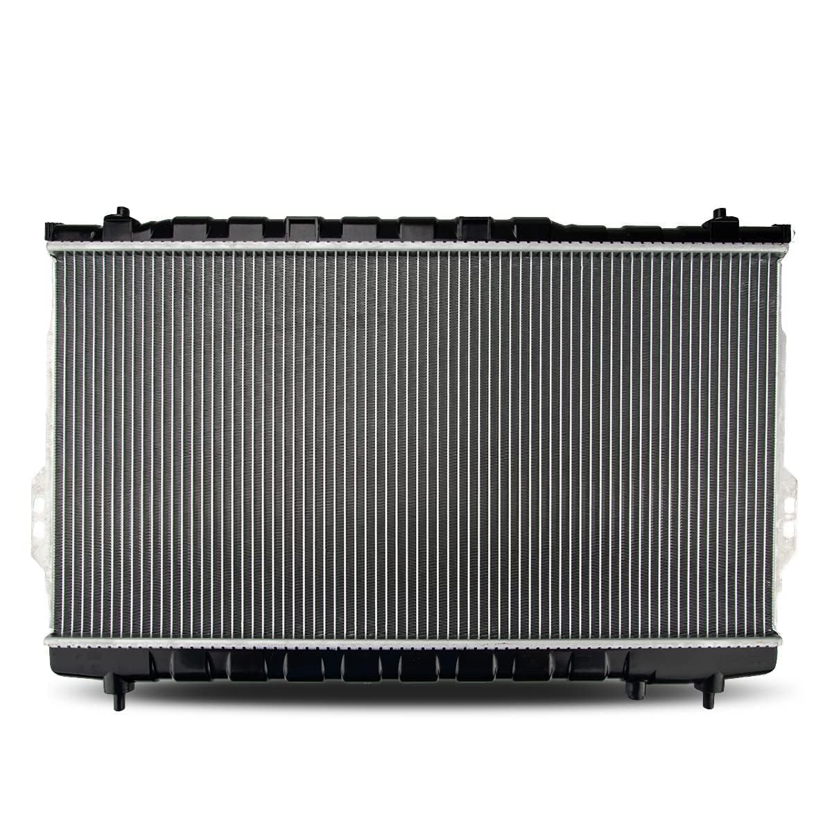 KAX Radiator, 1905 OE Style Bolt-On Aluminum Core Radiator Replacement Durango 1998-1999, Dakota 1999-1999, 22-7/16“W, 21-13/16“H, 1-1/2“Inlet, 1-3/4 “Outlet