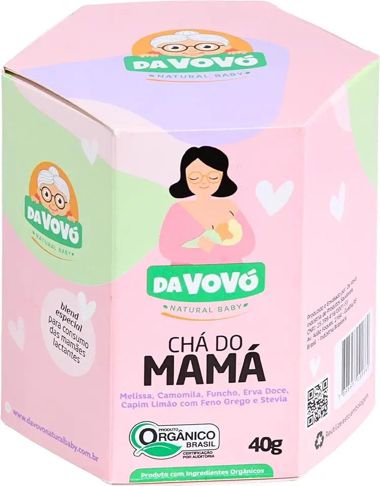 Da Vovó, Chá do Mama, Chá misto para infusão, Orgânico, 40 gramas