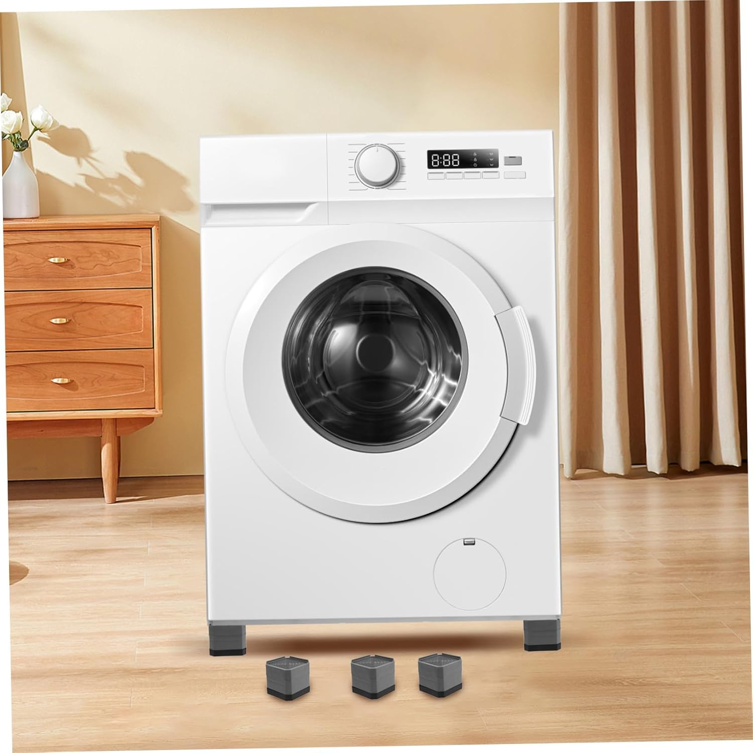 6pcs Slip Silent Mat Washing Machine Vibration Pads for Furniture Shims and Table Leg Risers