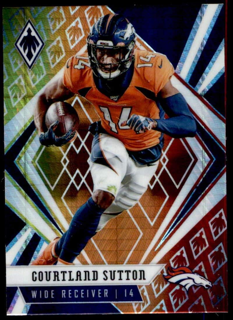 2020 Panini Phoenix Fire Burst #28 Courtland Sutton Denver Broncos (Silver Prizm Refractor) NFL Football Card NM-MT