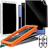 IMBZBK [Auto-Dust Removal] 2 Pack Privacy Screen Protector for Samsung Galaxy Z Fold 7, 2 Inside Anti-Spy Film + 2 Front Tempered Glass + 2 Camera Lens Protector Accessories with Installation Frame