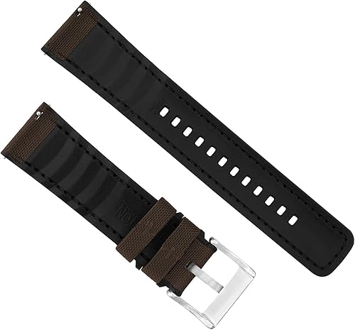 Miniatura 5 de BARTON WATCH BANDS con muelles de liberación rápida integrados - Silicona híbrida - Tela Cordura, correas de reloj híbridas de cuero resistente al