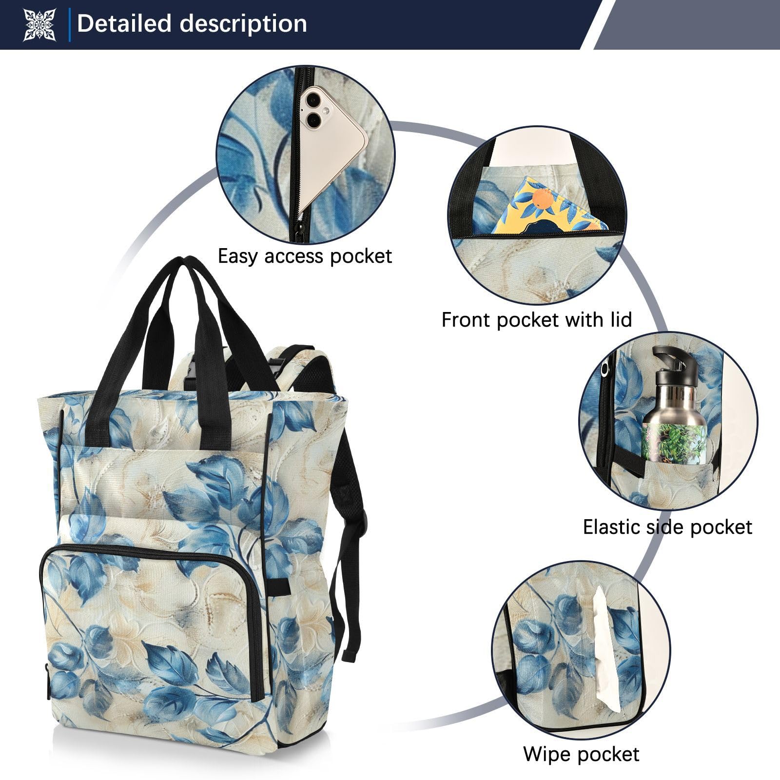 Bolsas de pañales de viaje Blueleaves
