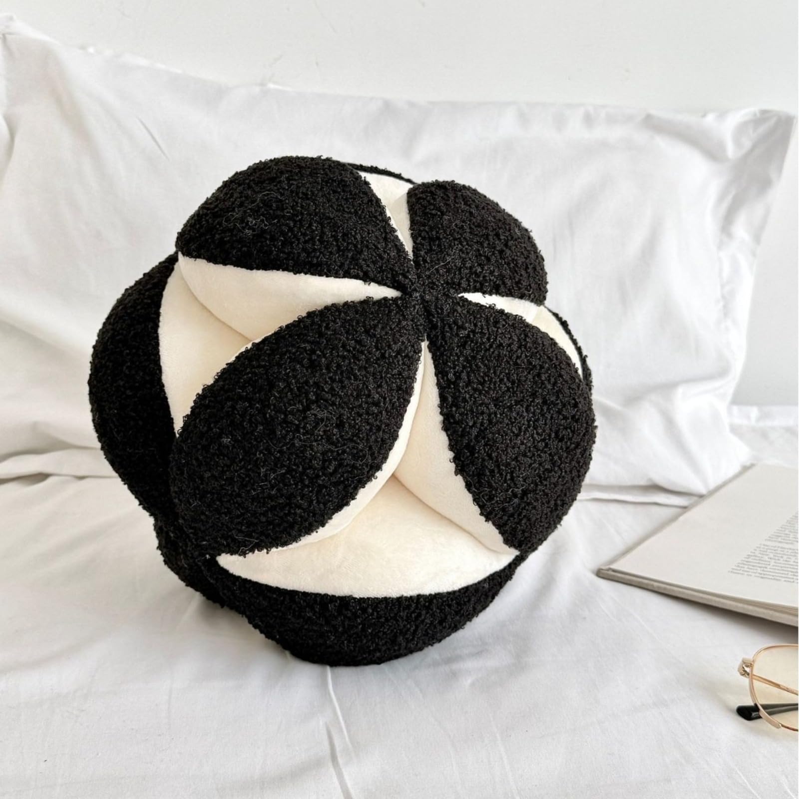 Mnmuctakd Lamb Fleece Black Hydrangea Throw Pillow Home Sofa Pillow Bedside Cushion