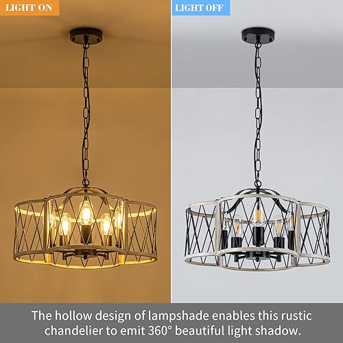 Miniatura 4 de Candelabro moderno de granja, 5 luces rústicas para comedor, lámpara colgante industrial para sala de estar, dormitorio, isla de cocina, entrada,
