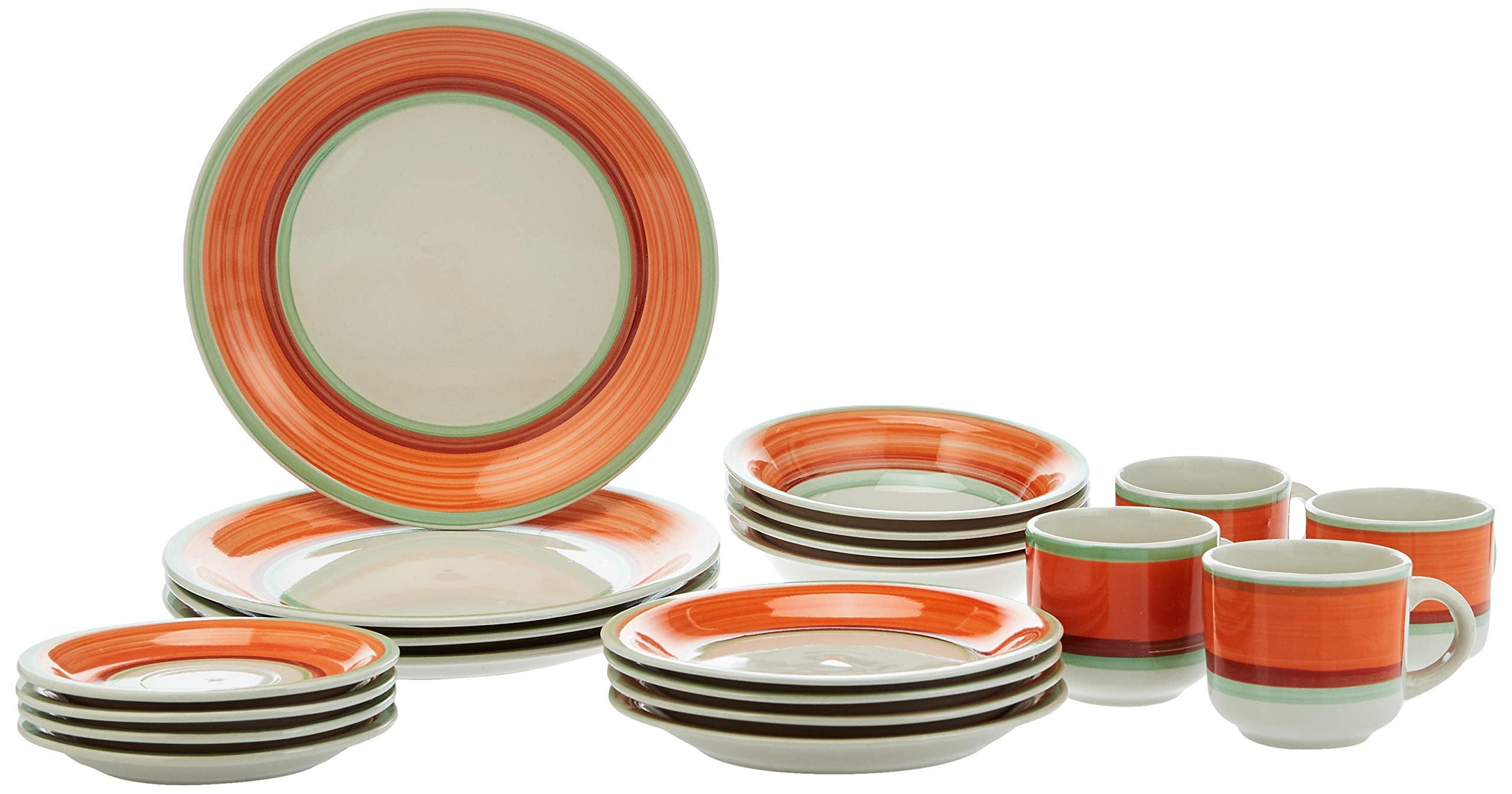 Harmony 2724623293080 Stoneware 20 Pieces Dinner Set, Multi-Colour