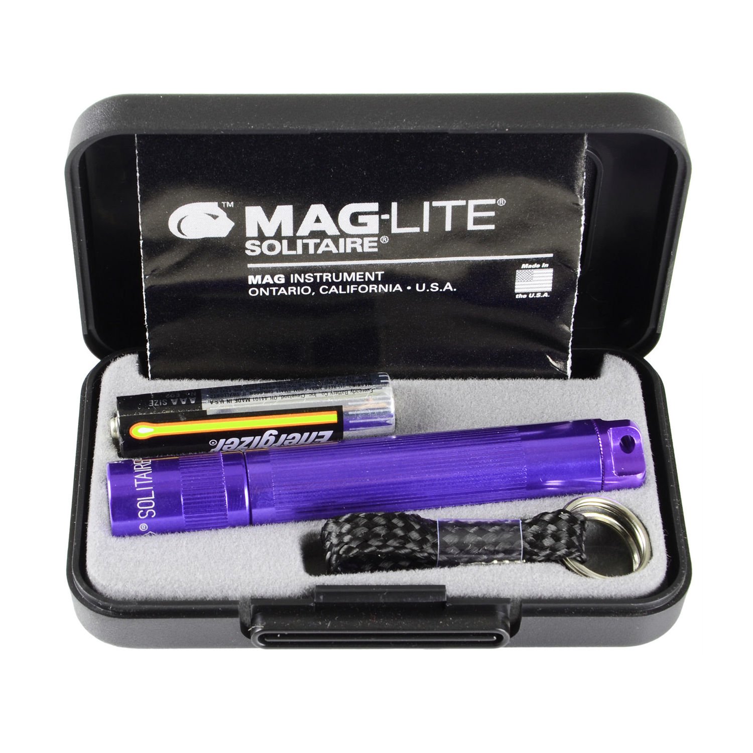 Maglite Purple Boxed Solitaire Torch Aaa