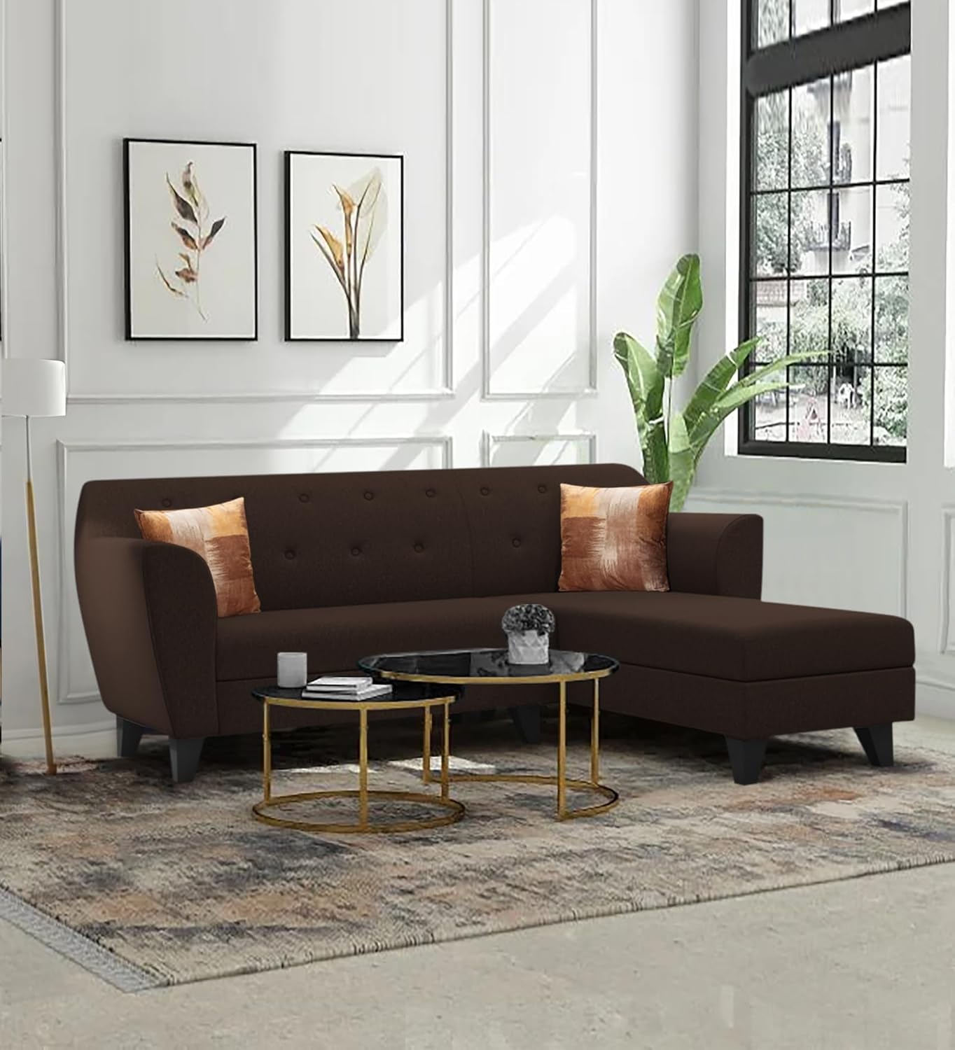 Trevi Sectional Sofa Balinese Fabric Sofa 5 Seater RHS (Right Hand