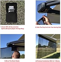 Vista 3 de Tentproinc Toldo para autocaravana de 8 x 20 pies x 3 pulgadas (ajuste para toldo de 21 pies), pantalla de malla, toldo protector solar