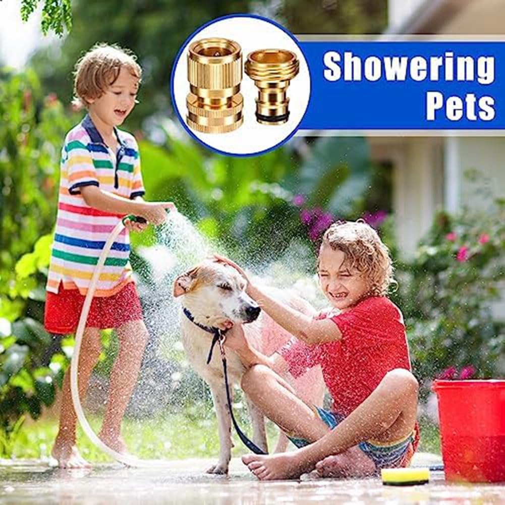 Raccordo Rapido per Tubo da Giardino Connettore per Tubo 'Acqua da 3/4 Pollici Connettore per Tubo da Giardino Perdite Adattatore Femmina e Adattatore
