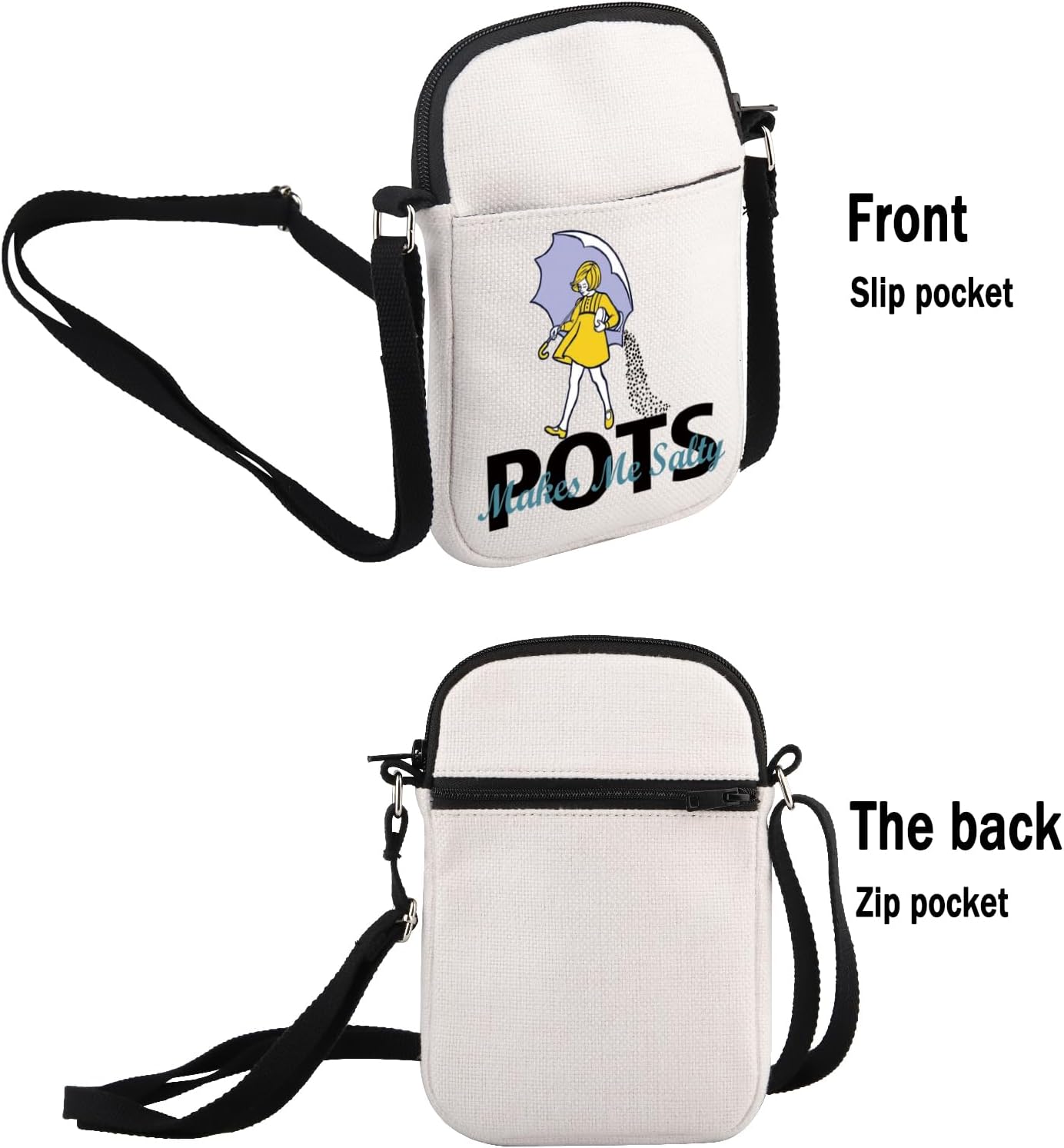 G2TUP POTS Awareness Gift POTS Makes Me Salty Makeup Bag POTS Syndrome Fighter Warrior Cosmetic Bag Dysautonomia Awareness Gift (POTS Makes Me Salty S) - Image 2