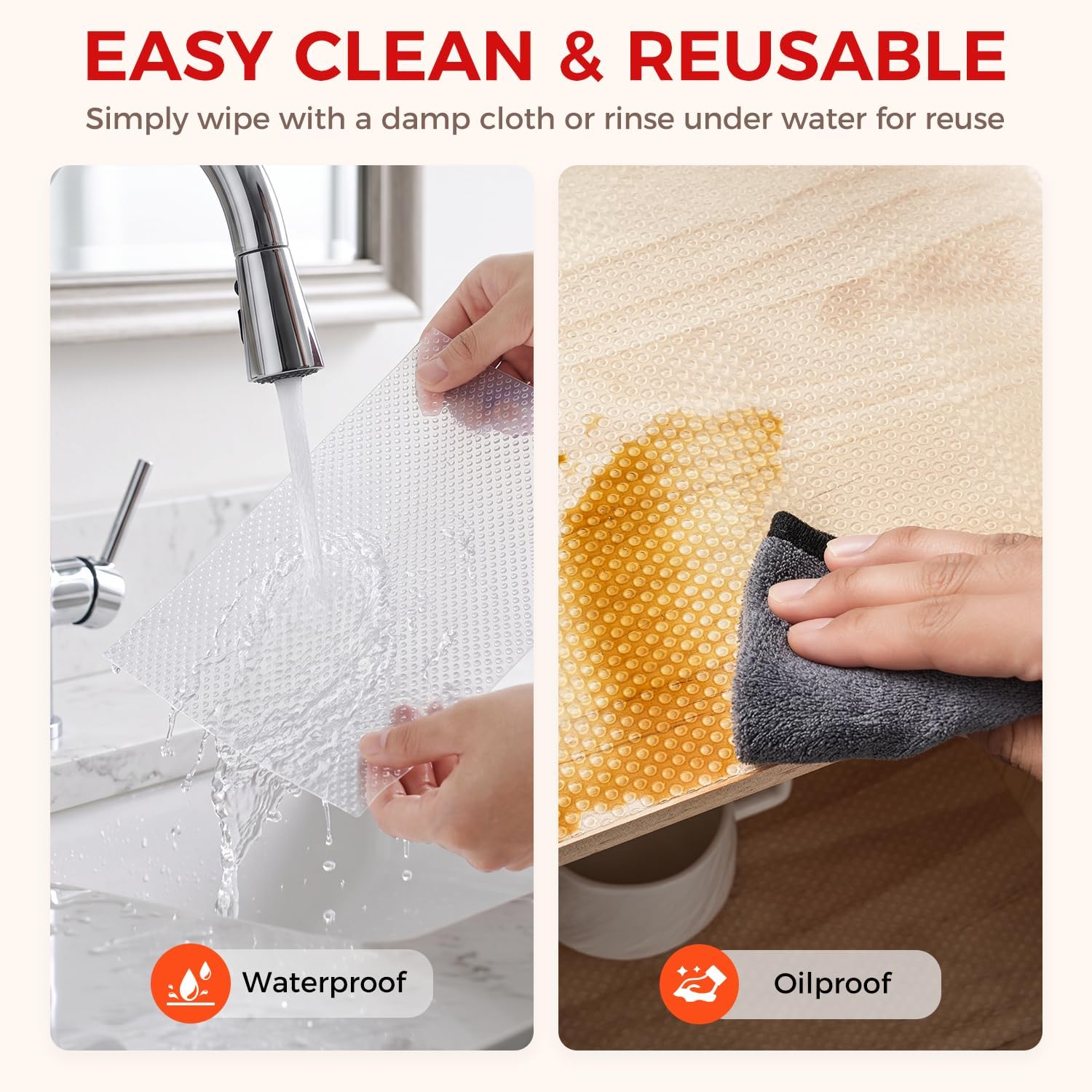 BAGAIL Refrigerator Shelf Liner, Non-Slip Drawer Cabinet Liner, 12"x10'