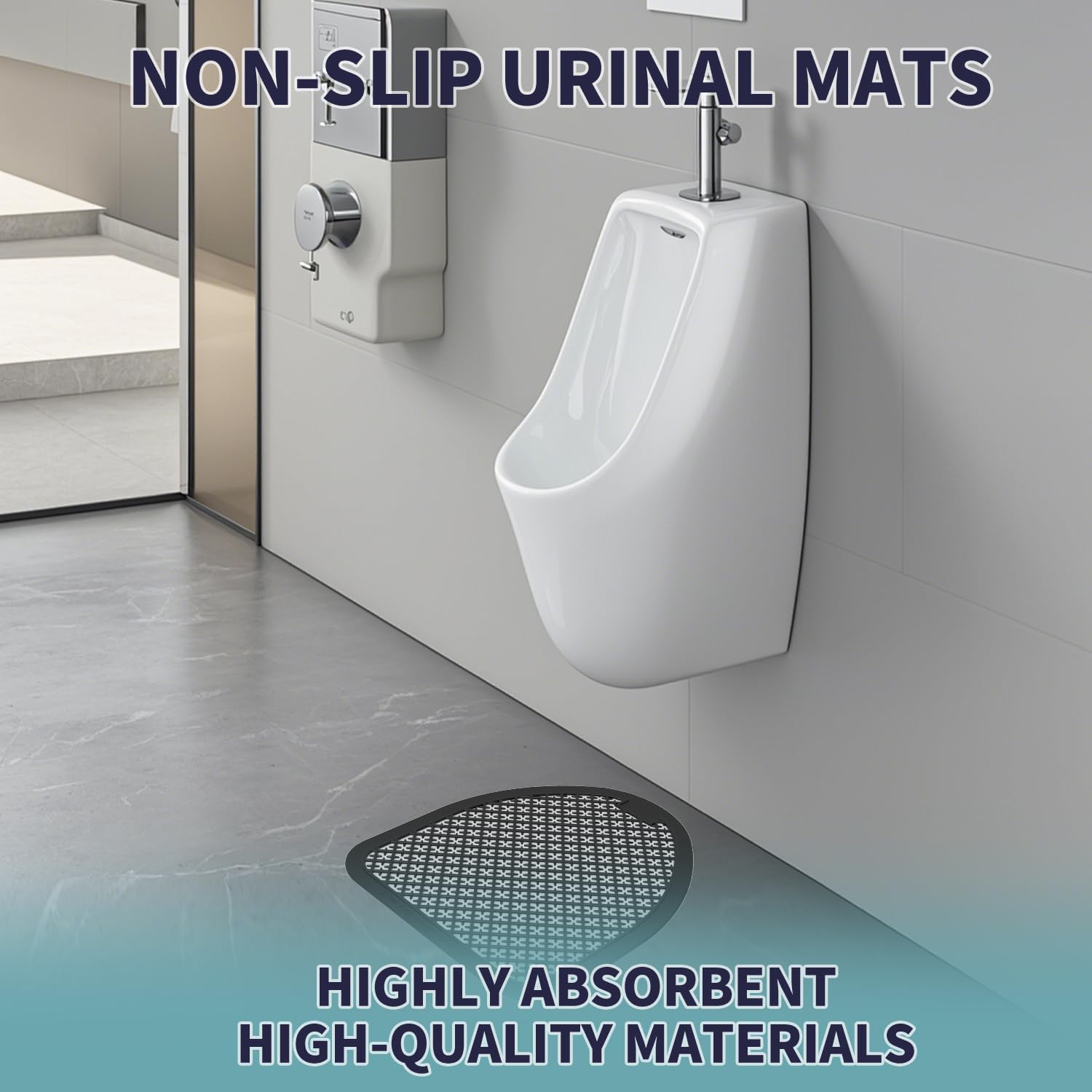 Commerical Urinal Mats 6 Pack, Water Absorption Deodorization Urinal Pads for Hygiene and Floor Protection,Disposable Non-Slip Urinal Floor Mats for Men Bathroom, 17.5" x 20.7"