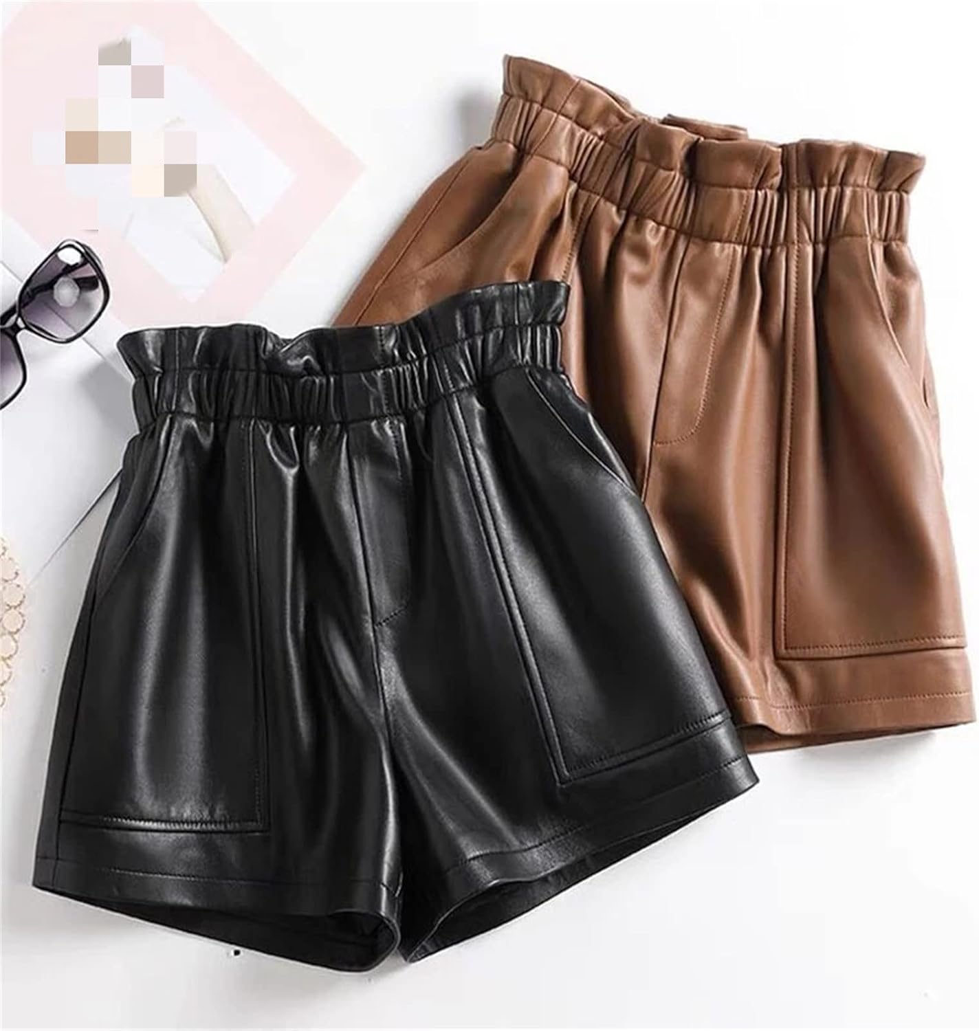 ショートパンツ レディース PUレザー レディースレザーショーツ