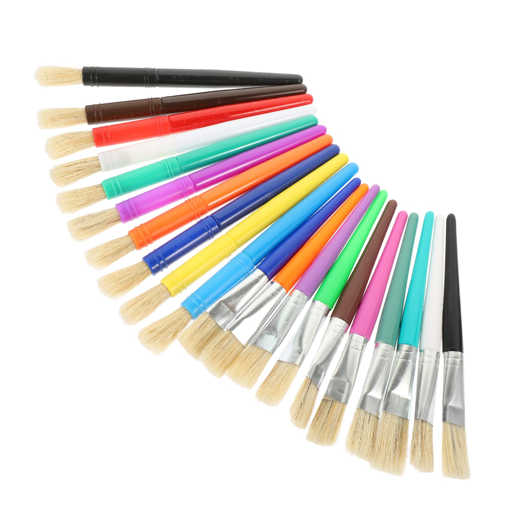 Operitacx 2 Series Pinceles De para Acrílica Y Óleo para Cerdas Suaves Y Mango Plástico Resistente para Manualidades Y Dibujo Artístico 20 Piezas*2