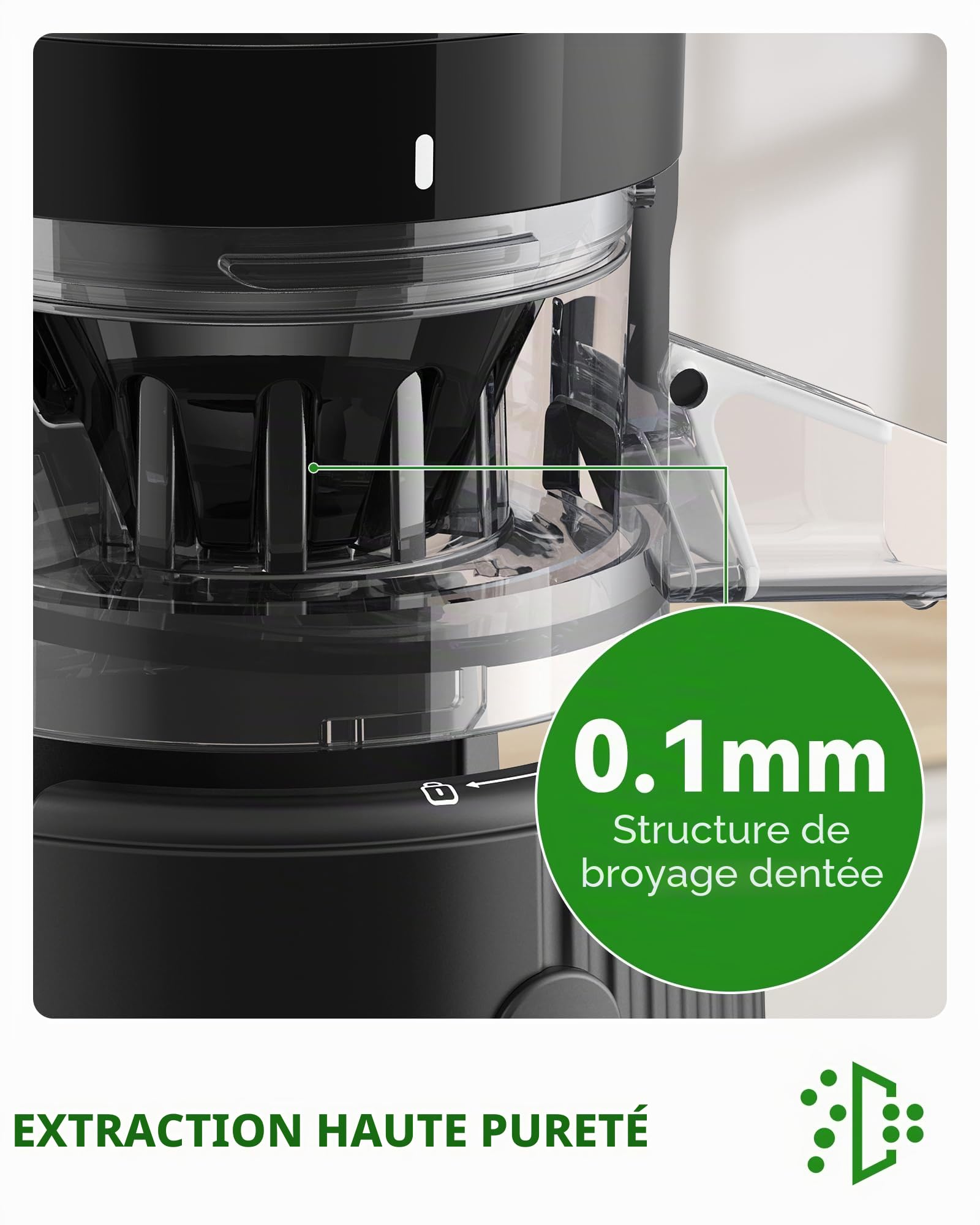 ACOQOOS Centrifugeuse Extracteur de Jus 200 W, Extracteur de Jus de Fruits et Légumes, Extracteur avec fonction de mastication inversée et 2 tasses, ouverture de 110 mm, noir