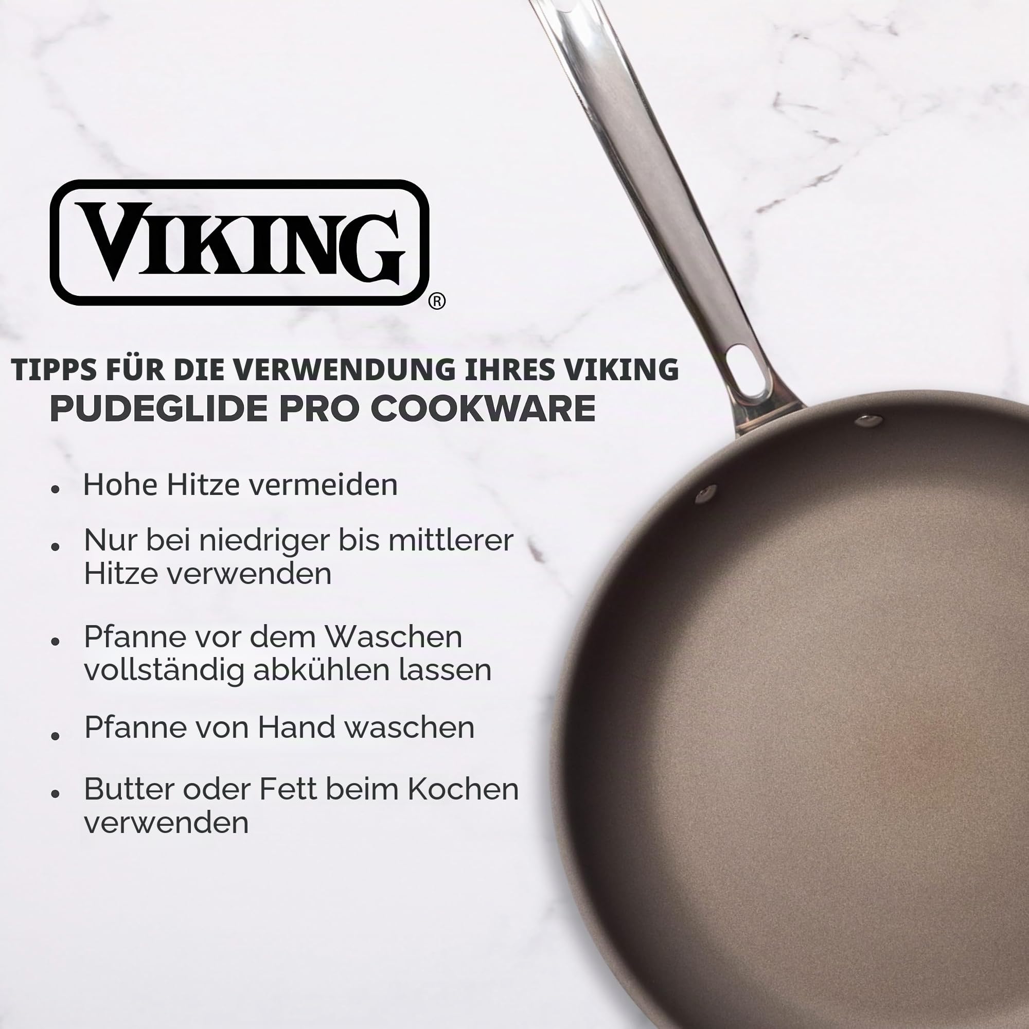 Viking PureGlide Pro 3-lagiges Antihaft-Kochgeschirr-Set, 10-teilig, Titan-Innenfutter, ofen- und grillfest, induktionsgeeignet
