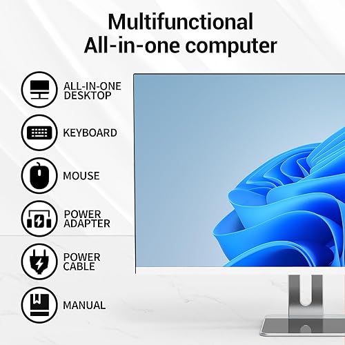 Miniatura 4 de Computadora de escritorio todo en uno FHD de 24 pulgadas, N5095 8 GB de RAM, SSD de 512 GB, Intel Quad-Core, teclado y mouse con cable, altavoz RGB,