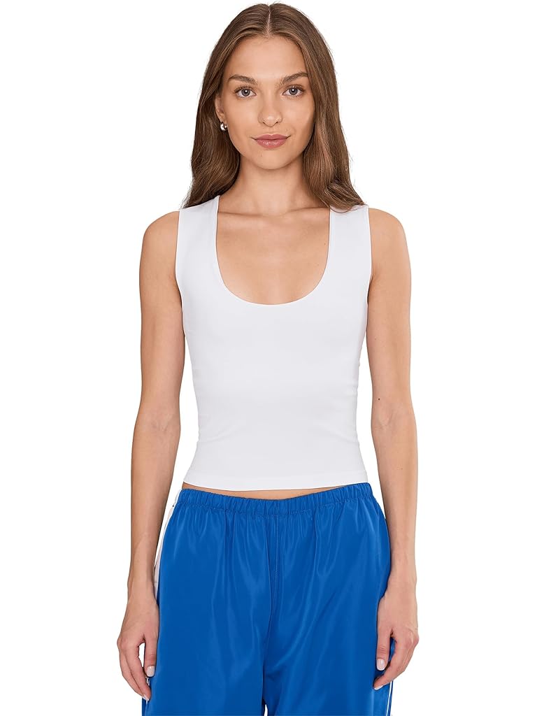 White Free People Clean Lines Muscle Cami