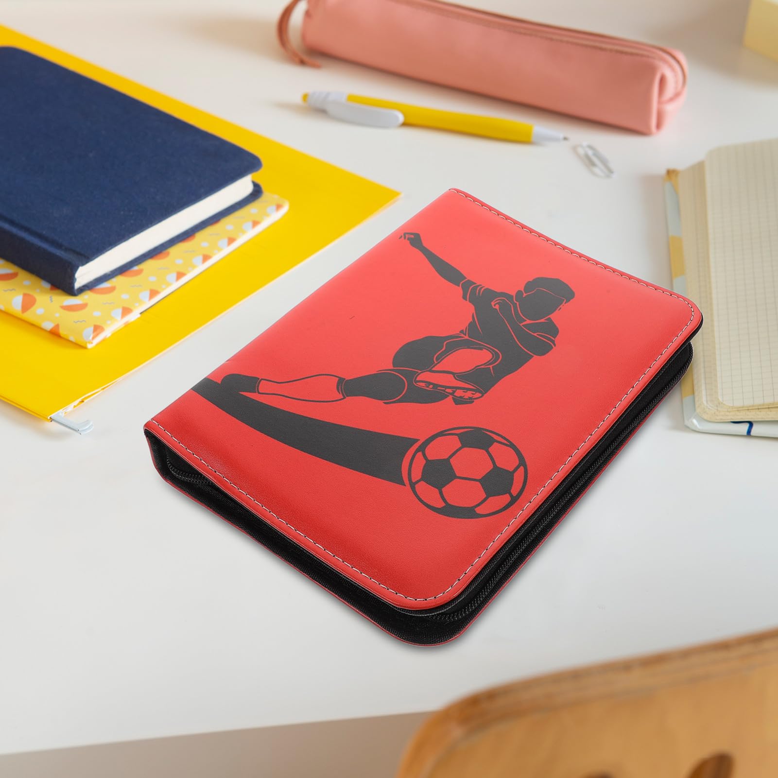 WOONEKY Álbum de Tarjetas Coleccionables para Fútbol y Deportes Carpeta Protectora de Resistente y Portátil para Coleccionistas y Almacenamiento Seguro de Cromos