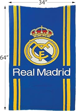 منشفة الشاطئ كبيرة الحجم من ريال مدريد مقاس 34 بوصة × 64 بوصة