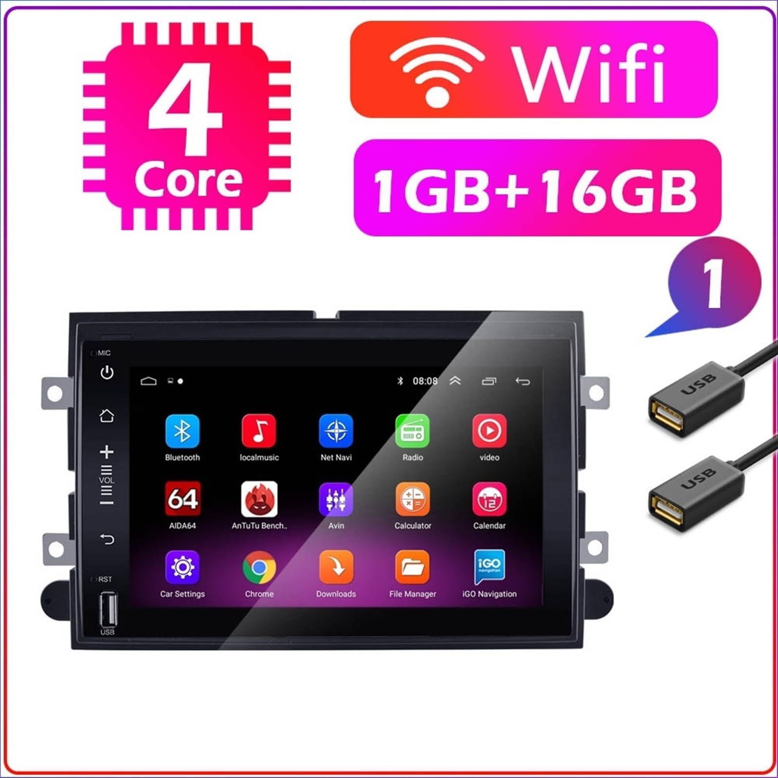 2 Din samochodowy odtwarzacz multimedialny dla Android Radio