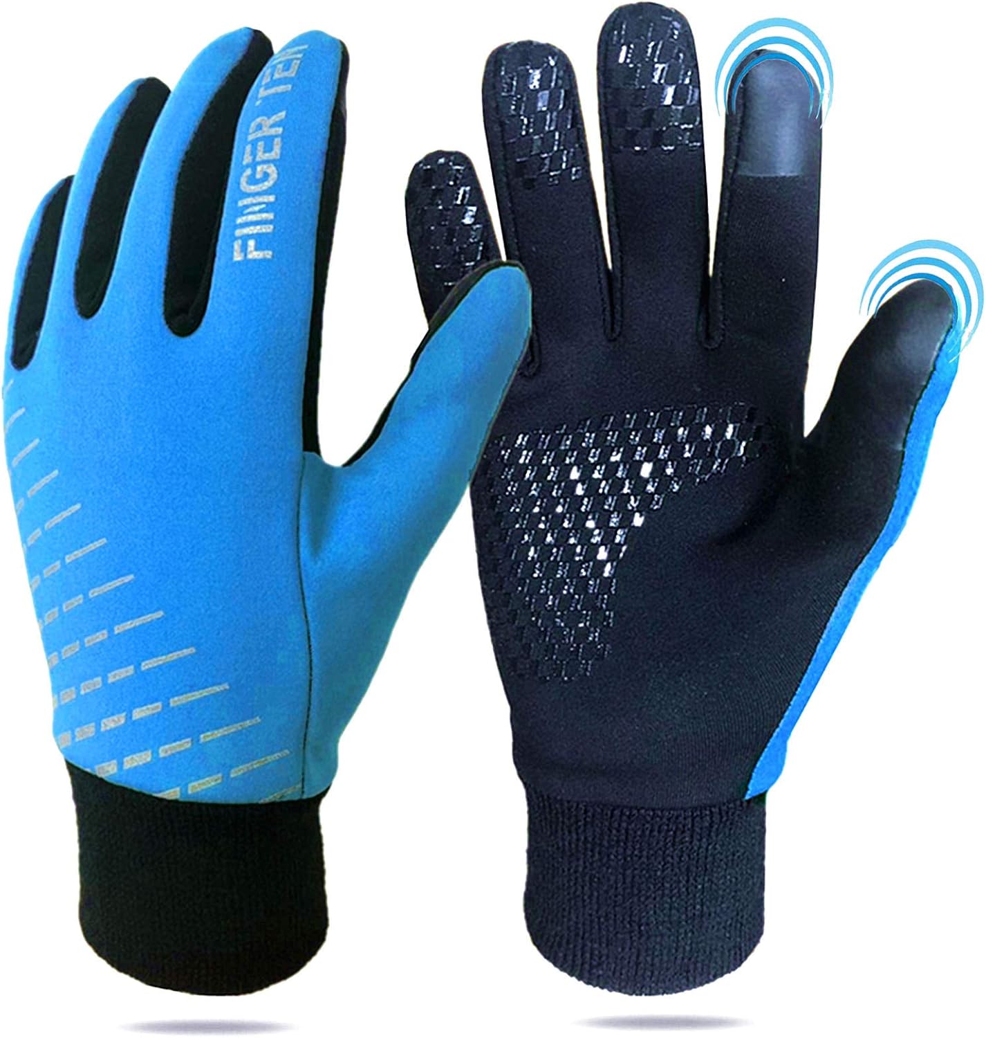 FINGER TEN Winter Gloves for Kids Touchscreen Boys Girls Running Cycling Pair, Youth Lightweight Warm Thermal Touch Screen Gloves for Texting Hiking Skating : Sports & Outdoors