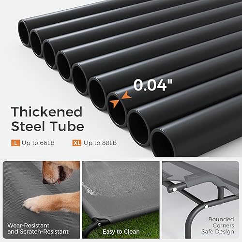 Miniatura 3 de Sweetnight Cama elevada para perros con reposacabezas para perros grandes  Catre elevado impermeable para exteriores - Marco de acero resistente de