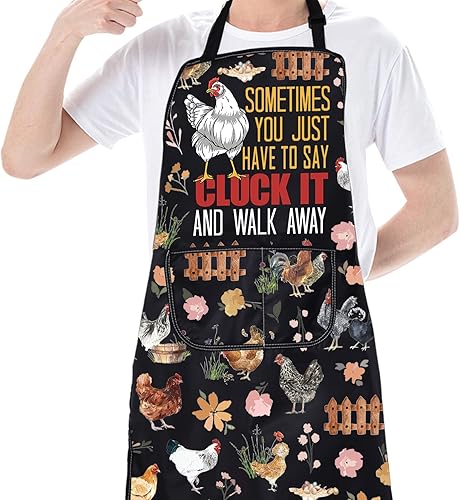 Miniatura 6 de CMNIM Rooster Apron Cute Chicken Aprons for Women Chicken Lady gifts Funny Farmhouse Cooking Baking Aprons Gardening Gifts