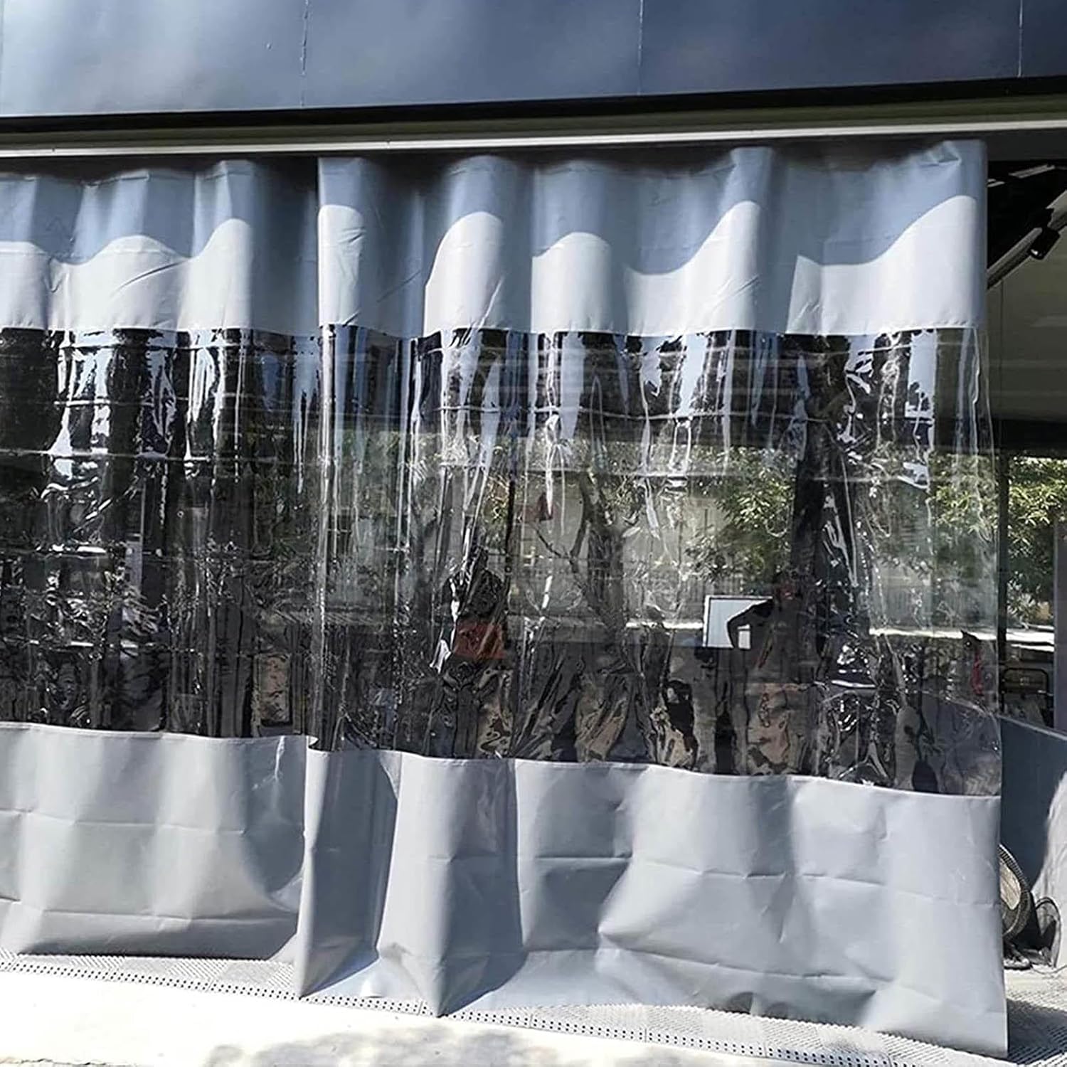 Jolan Outdoor Clear Tarp Curtain,with Grommets,Pergola Patio Gazebo Porch Carport Waterproof Transparent Tarpaulin Side Panels,Weatherproof Partition Curtains,Customizable,W×H-1×0.8m(3.3 * 2.6ft)