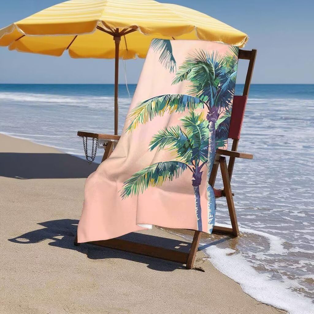 Toalla de Playa Grande 220x100cm/35x70cm, Juego de 2 Toalla Microfibra XXL de Antiarena, Toallas Playa Suave Ligera, Absorbente Secado Rápido, Beach Towel Viaje Yoga, Regalo Mujer Hombre (Árbol) J-7
