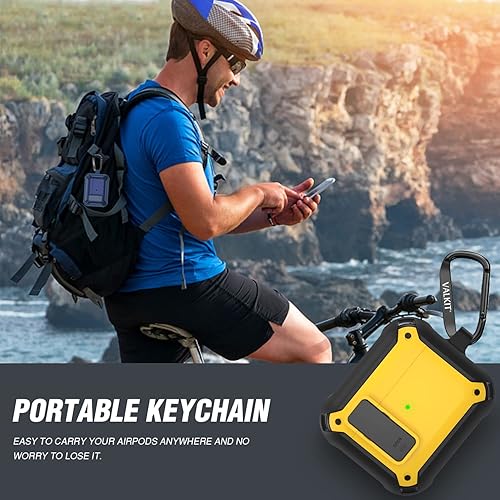 Miniatura 7 de Valkit Funda para Airpods de tercera generación con cerradura, funda militar para AirPods 3 con llavero para hombres y mujeres, carcasa rígida a