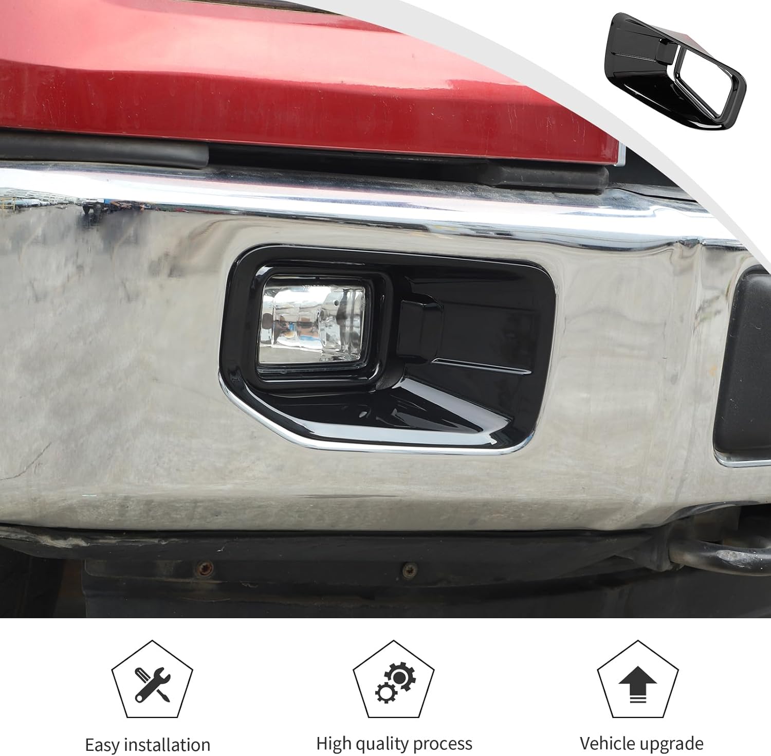 JWWY Front Foglights Fog Light Fog Lamp Covers Embellishment Garnish Trim Fit for 2015-2020 Ford F150 Exterior Accessories ABS Black 2PCS