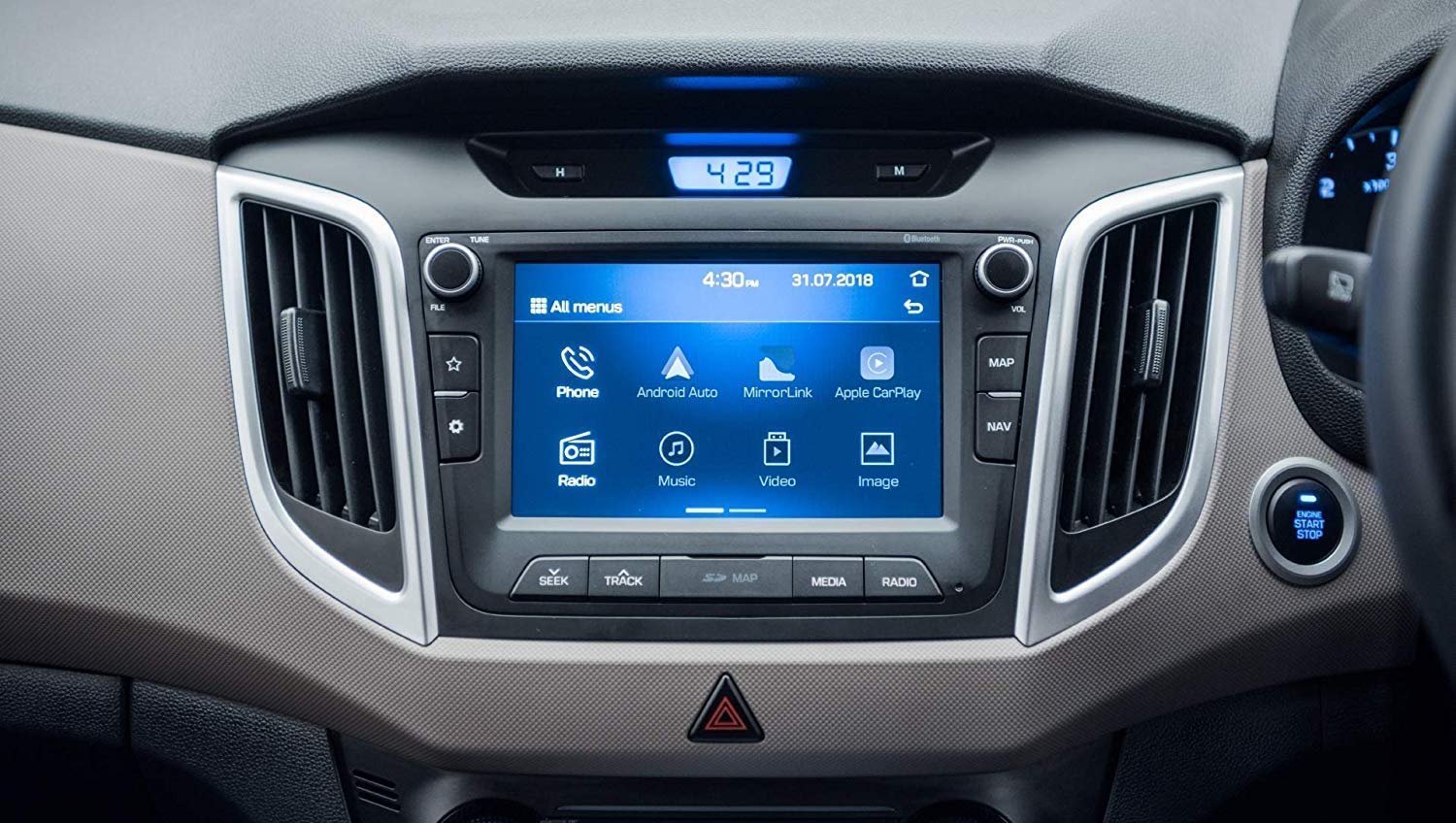 CAIDEN GUARDS (MATTE Finish Screen Protector Compatible With HYUNDAI CRETA 1.6 Sx (Old Model 2014-2019) (Diesel) Full Screen Coverage CAR Touch Screen Infotainment System (7 inch)-image-11