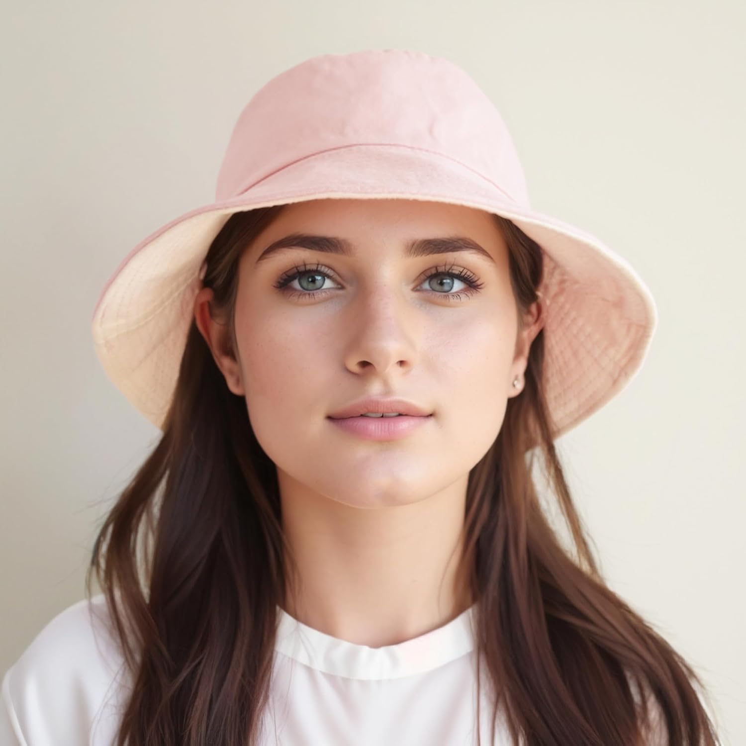 Cotton Bucket Hat for Women Wide Brim Reversible Fisherman Hats Unisex Outdoor Fishing Summer Sun Hat - Image 5