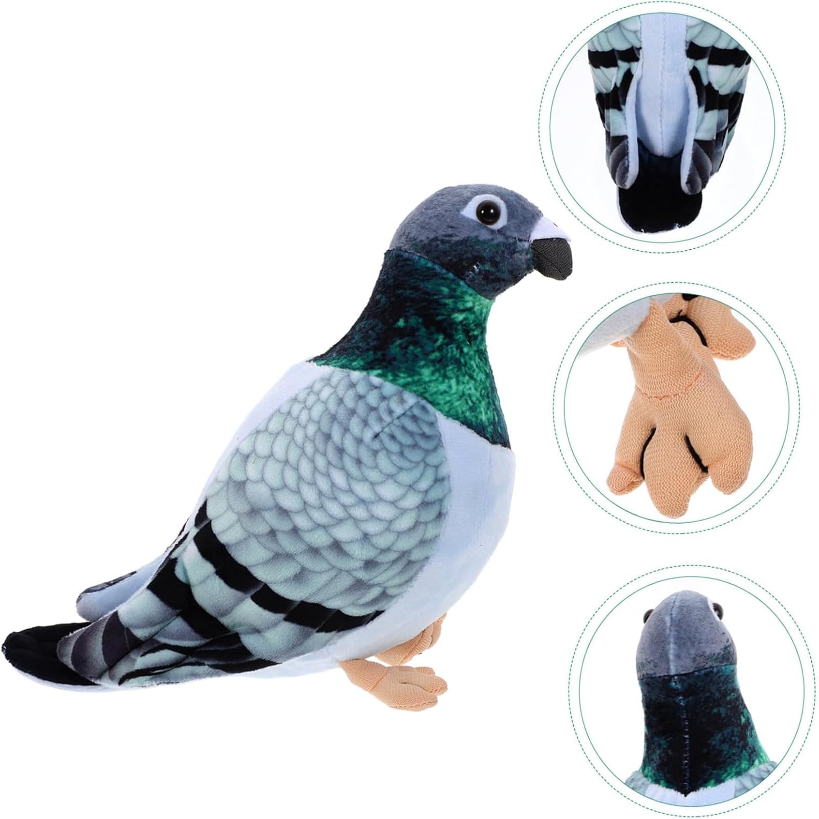 Pigeon Toy, Realistic Stuffed Pigeon Bird Soft Plush Toy for Bedtime Companion and Educational Play, for Birthdays and Special Occasions 4