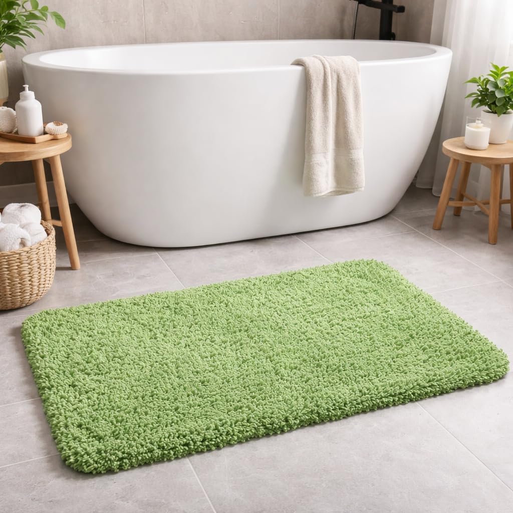 Spirella - Alfombra de baño de Microfibra Highland - Antideslizante, de Secado rápido y Lavable - 100% poliéster Suave y Duradero - 60 x 90 cm - Verde Oliva