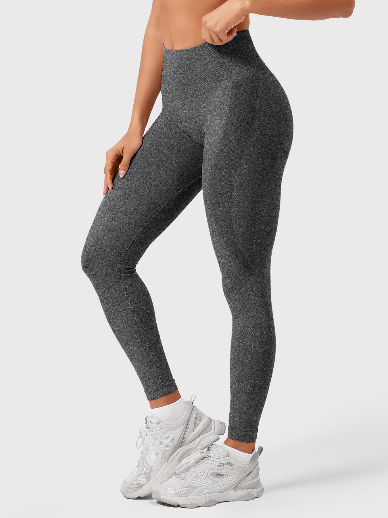 HIGORUN, Nahtlose Leggings für Damen mit Smile-Kontur, hoher Taille – ideal für Fitness, Gym und Yoga